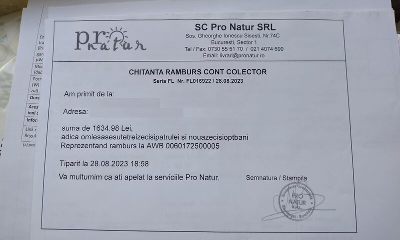 Masina de spalat in garantie pana la data de 19.08.2026